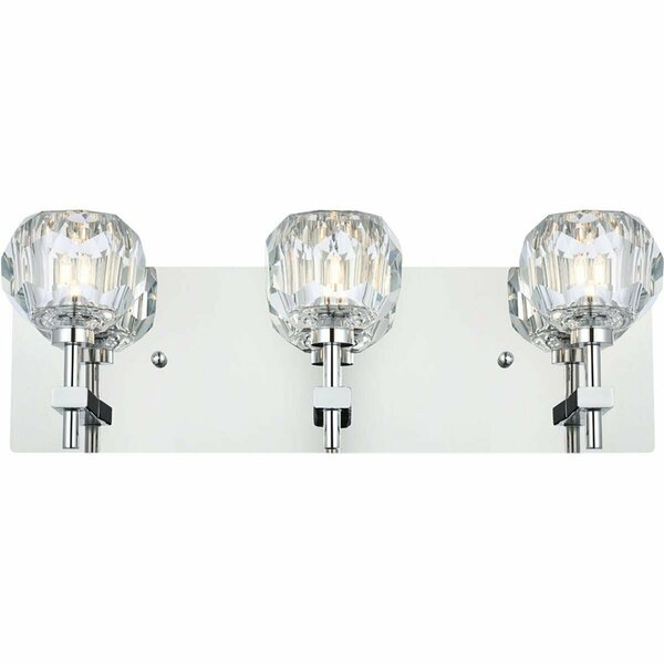 Elegant Lighting Elegant Lighting  Graham Chrome & Clear 3-Light Bathroom Wall Vanity Light 3509W18C